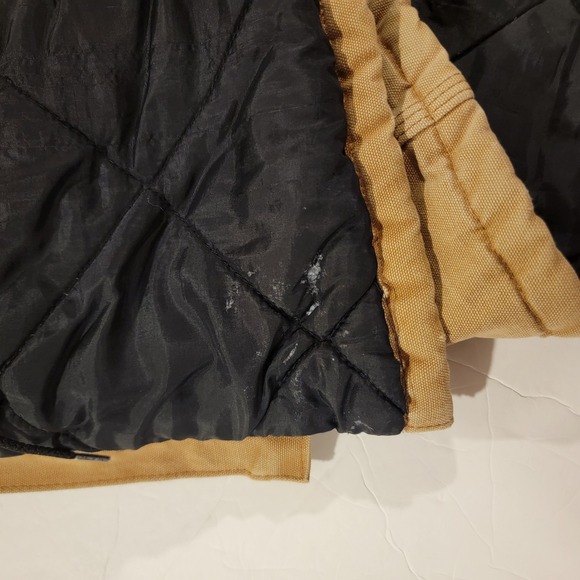 Carhartt Chore Jacket Mens 48 Regular Tan Quilted Line Full Zip Canvas Grunge - Picture 7 of 12